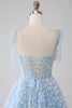 Load image into Gallery viewer, A-Line Spaghetti Straps Sky Blue Corset Prom Dress