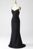 Load image into Gallery viewer, Mermaid Black Beaded Prom Dress with Ruffles