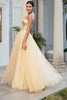 Load image into Gallery viewer, Princess A Line Sweetheart Golden Long Prom Dress