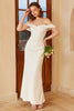 Load image into Gallery viewer, Simple Off the Shoulder Boho Wedding Dress