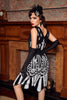 Load image into Gallery viewer, Black &amp; White Gatsby 1920s Dress