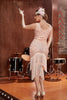 Load image into Gallery viewer, Blush Sequins 1920s Flapper Gatsby Dress with Fringes