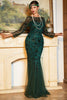 Load image into Gallery viewer, 1920s Flapper Dress Long Fringe Gatsby Dress Roaring 20s Sequin Beaded Dress