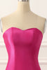 Load image into Gallery viewer, Fuchsia Satin Mermaid Prom Dress with Split Front