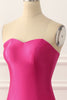 Load image into Gallery viewer, Fuchsia Satin Mermaid Prom Dress with Split Front