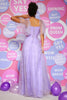 Load image into Gallery viewer, Tulle Sweetheart Purple Long Prom Dress with Ruffles