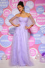 Load image into Gallery viewer, Tulle Sweetheart Purple Long Prom Dress with Ruffles