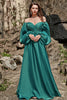 Load image into Gallery viewer, Off Shoulder Long Sleeves Prom Dress with Ruffles