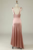 Load image into Gallery viewer, Blush Asymmetrical Bridesmaid Dress with Slit