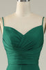 Load image into Gallery viewer, Spaghetti Straps Dark Green Long Prom Dress