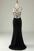 Load image into Gallery viewer, Mermaid Lace-Up Back Black Long Prom Dress