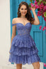 Load image into Gallery viewer, Princess A Line White Corset Tiered Short Prom Dress with Lace