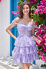 Load image into Gallery viewer, Princess A Line White Corset Tiered Short Prom Dress with Lace