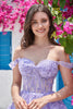 Load image into Gallery viewer, Princess A Line White Corset Tiered Short Prom Dress with Lace