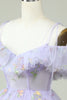 Load image into Gallery viewer, Lavender Off the Shoulder Corset Short Prom Dress with Ruffles