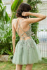 Load image into Gallery viewer, A Line Spaghetti Straps Light Purple Short Prom Dress with Appliques