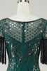 Load image into Gallery viewer, Dark Green Sequins 1920s Flapper Dress with Fringes