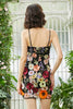 Load image into Gallery viewer, Black Spaghetti Straps Sheath Short Prom Dress with 3D Flowers