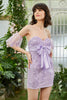 Load image into Gallery viewer, Sweetheart Purple Short Prom Dress with Appliques