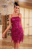 Load image into Gallery viewer, Sheath Spaghetti Straps Fuchsia Sequins 1920s Party Dress with Fringe