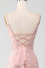 Load image into Gallery viewer, Mermiad Blush Spaghetti Straps Prom Dress with Appliques