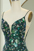 Load image into Gallery viewer, Sparkly Dark Green Mermaid Long Appliqued Prom Dress With Slit