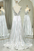 Load image into Gallery viewer, Glitter Silver Backless Long Mirror Prom Dress