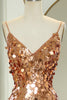 Load image into Gallery viewer, Glitter Golden Beaded Sequins Mermaid Long Prom Dress With Slit