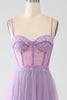 Load image into Gallery viewer, A-Line Lilac Spaghetti Straps Long Corset Prom Dress