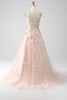 Load image into Gallery viewer, Blush A-Line Spaghetti Straps Long Prom Dress with Appliques