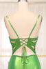 Load image into Gallery viewer, Bright Green Mermaid Spaghetti Straps Long Prom Dress With Slit