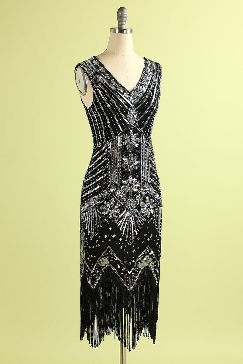 Load image into Gallery viewer, Gold Sequin 1920s Dress