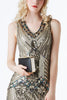 Load image into Gallery viewer, Black and Gold Sequin 1920s Dress