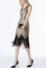 Load image into Gallery viewer, Black and Gold Sequin 1920s Dress