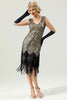 Load image into Gallery viewer, Black Sequins Glitter Fringe 1920s Dress