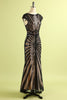 Load image into Gallery viewer, Black and Gold Mermaid 1920s Sequined Flapper Dress