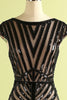 Load image into Gallery viewer, Black and Gold Mermaid 1920s Sequined Flapper Dress