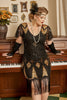 Load image into Gallery viewer, Golden Sequin Fringes Plus size 1920s Dress