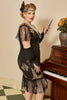 Load image into Gallery viewer, Golden Sequin Fringes Plus size 1920s Dress