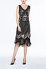 Load image into Gallery viewer, Black 1920s Fringe Sequin Flapper Dress