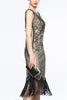 Load image into Gallery viewer, Gold 1920s Fringe Sequin Flapper Dress