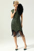 Load image into Gallery viewer, Green Cap Sleeves Sequin 1920s Dress