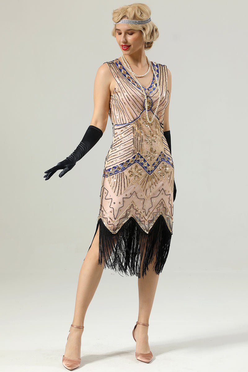 Load image into Gallery viewer, 1920s Sleeveless Gatsby Dress