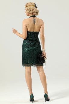 Halter Green Sequins 1920s Dress