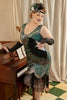 Load image into Gallery viewer, Plus Size 1920s Green Sequined Flapper Dresses