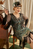 Load image into Gallery viewer, Plus Size 1920s Green Sequined Flapper Dresses