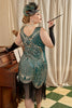 Load image into Gallery viewer, Plus Size 1920s Green Sequined Flapper Dresses