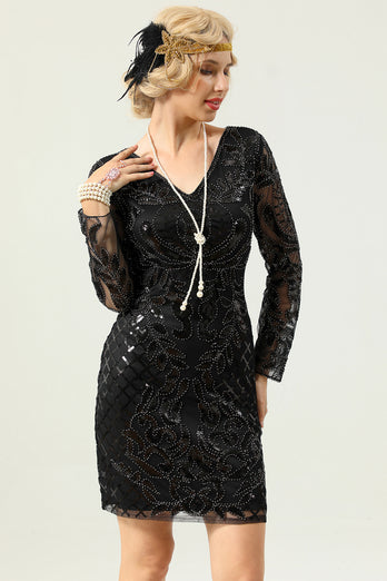 Gatsby dress long on sale sleeve