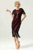 Load image into Gallery viewer, 1920 Black&amp;Red Sequins Dress with Batwing Sleeves