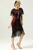 Load image into Gallery viewer, 1920 Black&amp;Red Sequins Dress with Batwing Sleeves